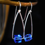 Hip Triangle Sterling Hoop Earrings